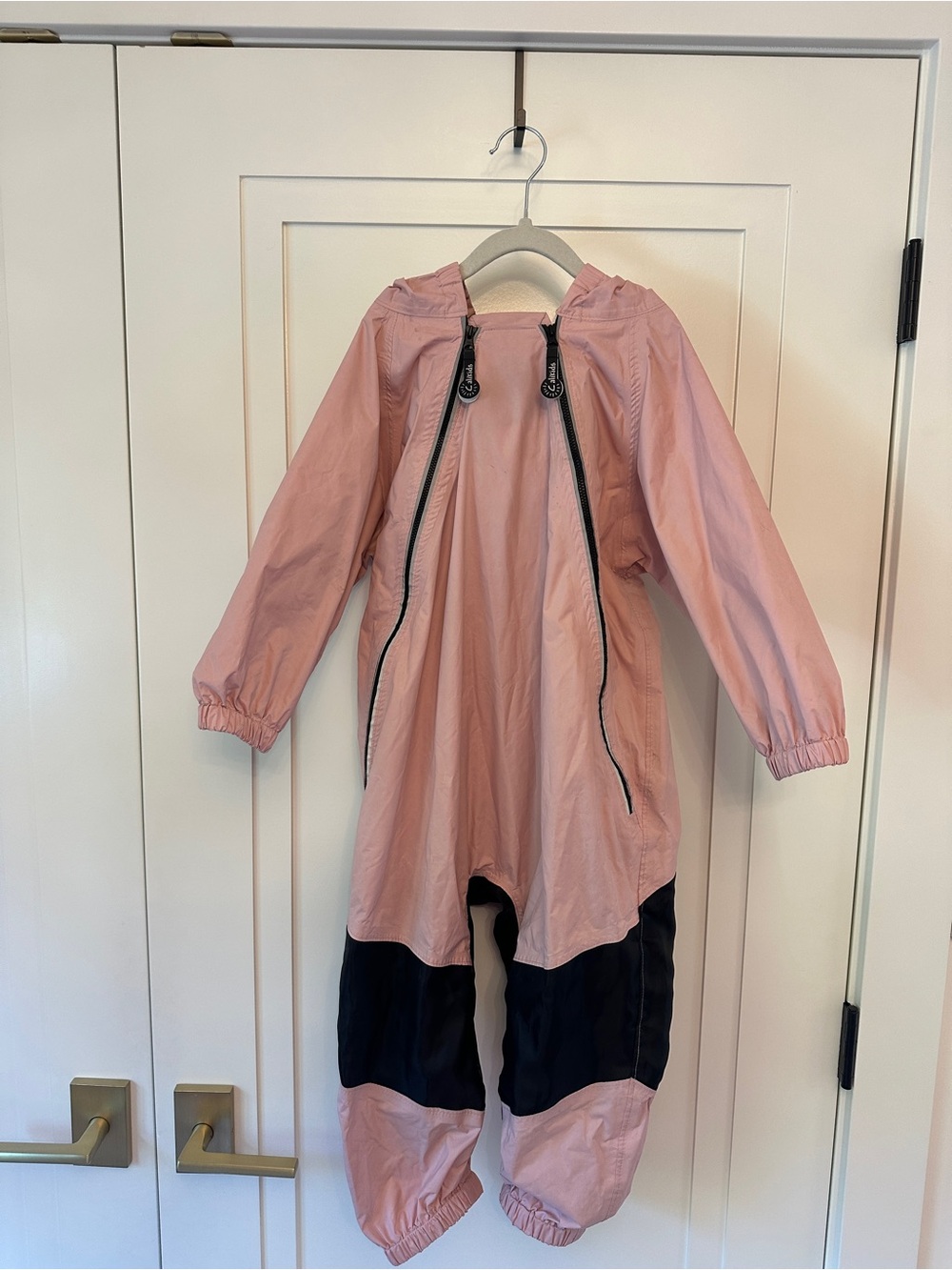 Calikids Pink Black One Piece Rain Suit Reflective Size 4T